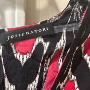 Natori Vibrant Red and Black Patterned Mini Dress, very light dress, dry easily